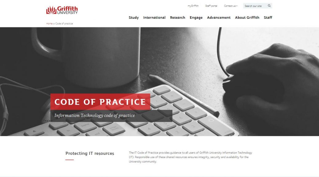 Information Technology Code of Practice - Griffith University